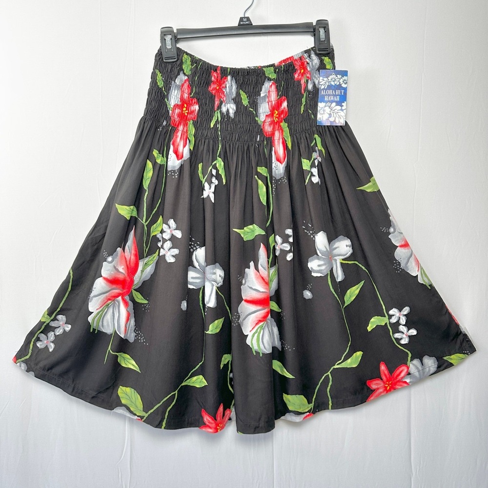 NWT Aloha Hut Hawaii Skirt One Size Smocked‎ Waist Tropical Resortwear Tropical